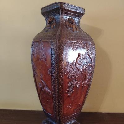 Metal Four Panel Japanese Decorative Vase