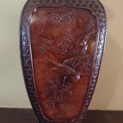 Metal Four Panel Japanese Decorative Vase