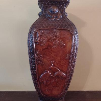 Metal Four Panel Japanese Decorative Vase