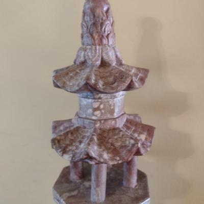 Large Carved Stone Pagoda Statue