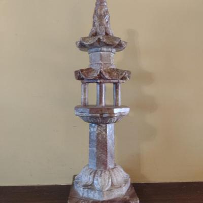 Large Carved Stone Pagoda Statue