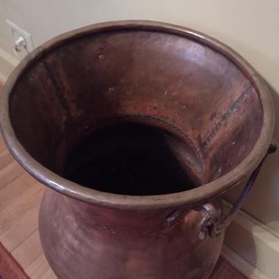 Large Hammered Copper Jug with Handles
