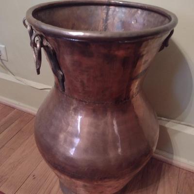 Large Hammered Copper Jug with Handles