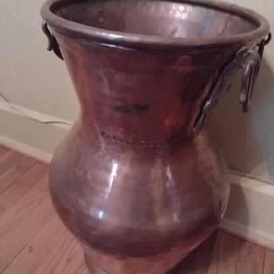 Large Hammered Copper Jug with Handles