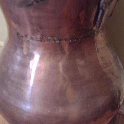 Large Hammered Copper Jug with Handles