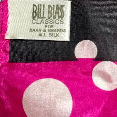 Bill Blass Silk Scarf - pink white black