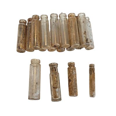 19 Antique Empty Glass Vials