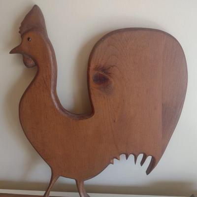 Large Wood Chicken Weathervane Cut-Out Wall Decor