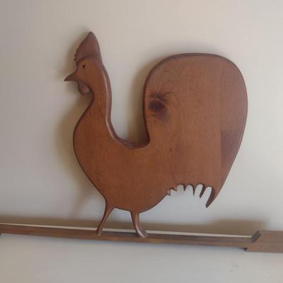 Large Wood Chicken Weathervane Cut-Out Wall Decor