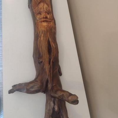 Carved Wood Spirit Wall Decor Signed Choice A