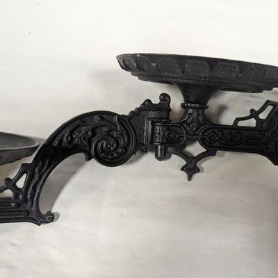 Cast Iron Articulating Double Arm Wall Sconce Candle Holder with Four Plates
