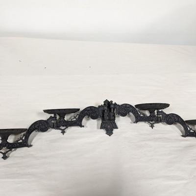 Cast Iron Articulating Double Arm Wall Sconce Candle Holder with Four Plates