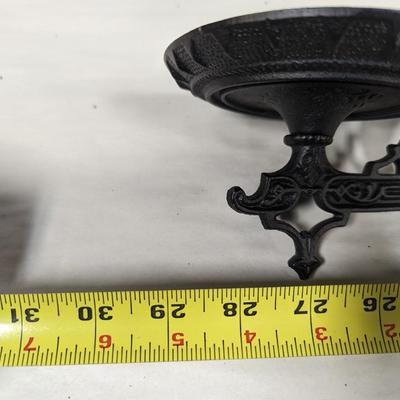 Cast Iron Articulating Double Arm Wall Sconce Candle Holder with Four Plates