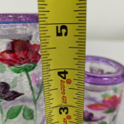 Yankee Candle Wildflower Crackle Glass Tea Light Holders