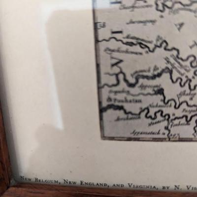 Framed Novi Belgii Novaeque Angliae Nec Non Partis Virginiae Tabula Map 22