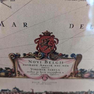 Framed Novi Belgii Novaeque Angliae Nec Non Partis Virginiae Tabula Map 22