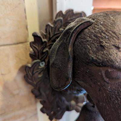 Figural Dog Head Bell Wall Decor Cast Iron
