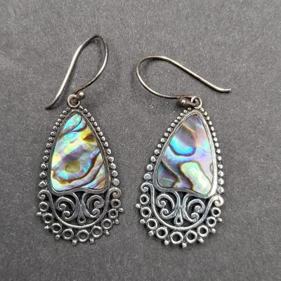 Abalone, Sterling Silver Earrings (4 Pairs) 16.5grams