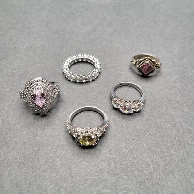 (5) Sterling Silver 925 Rings 22gm
