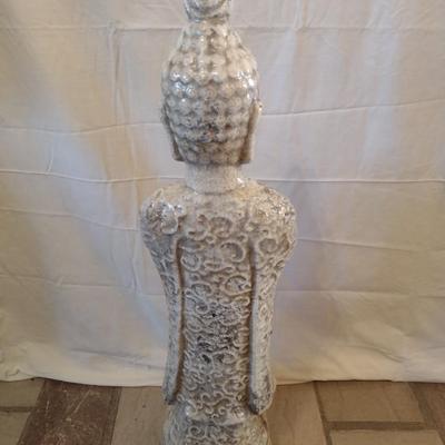 Pottery Ceramic Buddhist Statue 34"