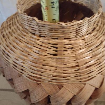 Woven Bamboo and Rattan Floor Vase Basket Natural Finish