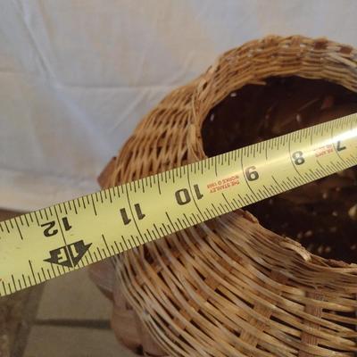 Woven Bamboo and Rattan Floor Vase Basket Natural Finish