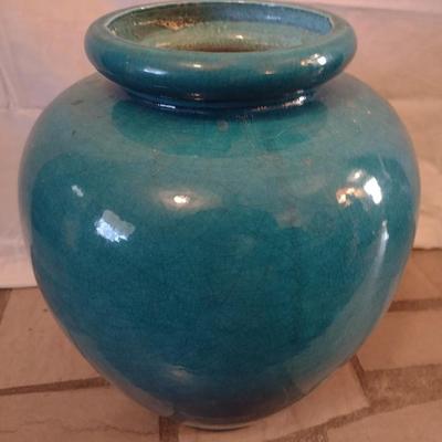 Pottery Green Glaze Floor Vase