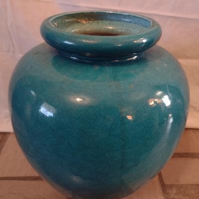 Pottery Green Glaze Floor Vase