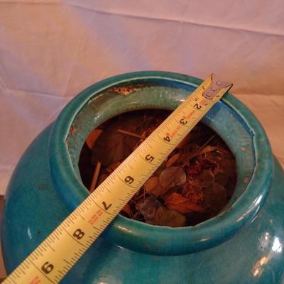 Pottery Green Glaze Floor Vase