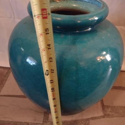 Pottery Green Glaze Floor Vase