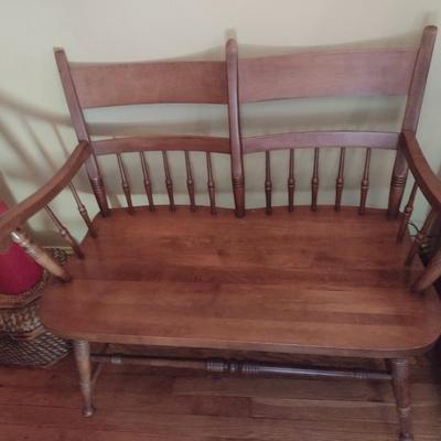 Solid Wood Two Seat Sitting Bench
