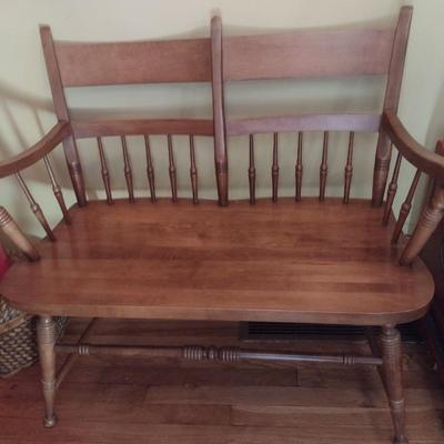 Solid Wood Two Seat Sitting Bench