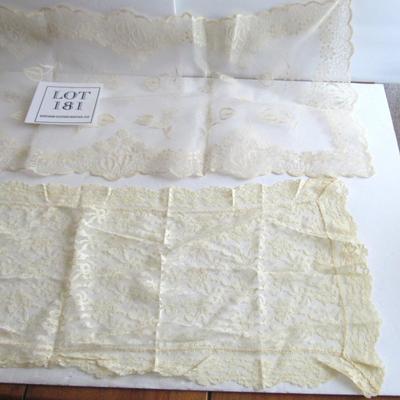 3 Vintage Long Fancy Table Runners
