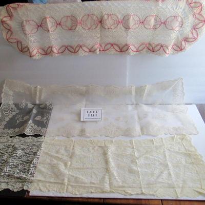 3 Vintage Long Fancy Table Runners