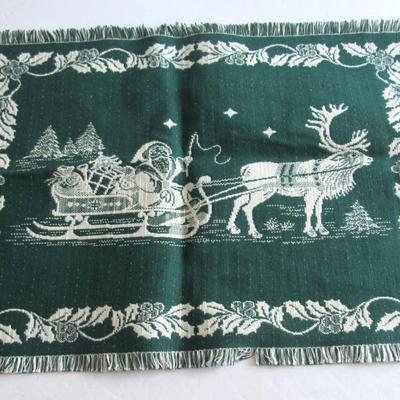 Antique Velveteen Small Runner and Austrian Christmas Theme Place Mat