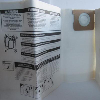 2 Shop Vac Disposable Filter Bags, Type F