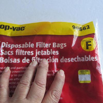 2 Shop Vac Disposable Filter Bags, Type F