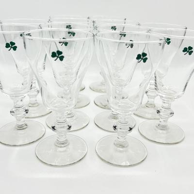Shamrock Irish Coffee Glasses ~ Set Of Twelve (12)