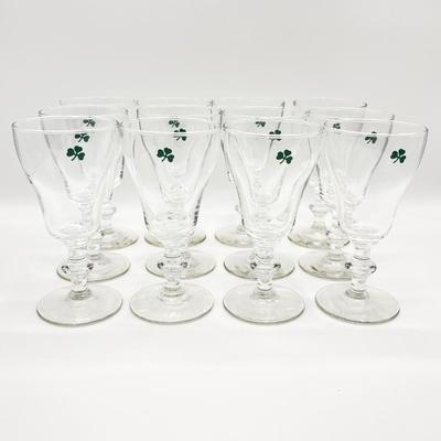 Shamrock Irish Coffee Glasses ~ Set Of Twelve (12)