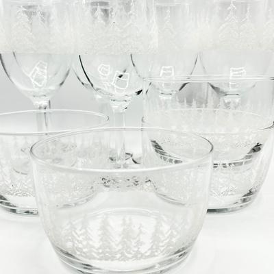 LIBBEY GLASS CO. ~ Frosty Pines Glassware