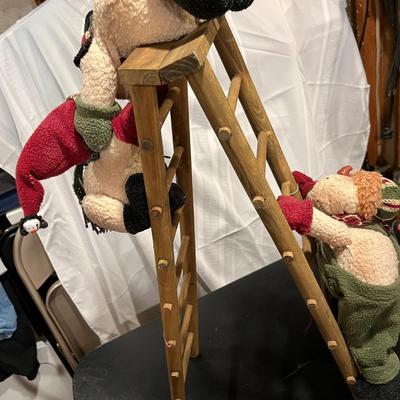 Santa & Snowmen on Ladder decor