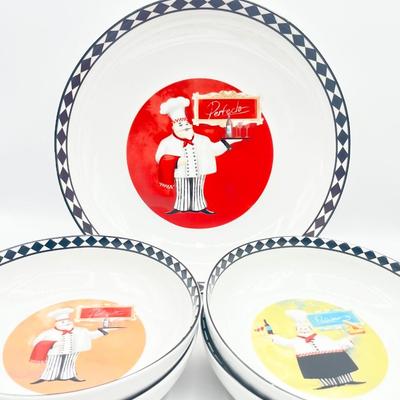 GIBSON HOME ~ Five (5) Piece Ceramic Chef Pasta Set