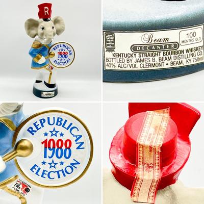 JIM BEAM ~ 1988 Republican & Democratic Decanters