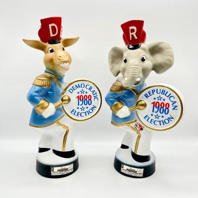 JIM BEAM ~ 1988 Republican & Democratic Decanters