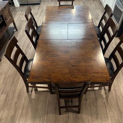 A-America Dining Table W/ Butterfly Leaf & (8) Chairs