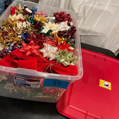 Tub of bows & ribbon