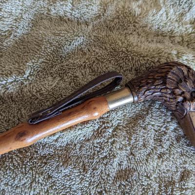 Wood Shaft Shoehorn with Eagle Head Handle