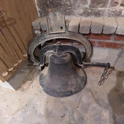 Vintage Upright #2 Cast Iron Church or School Bell with Harness