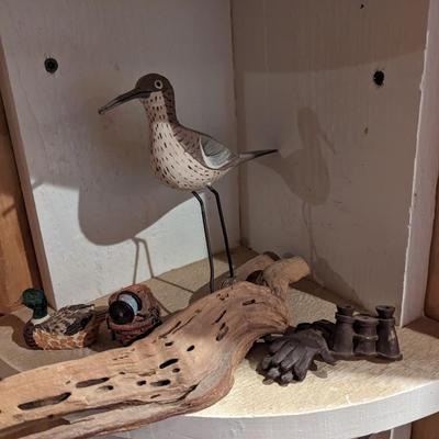 Great Collection of Hand Carved Wooden Bird Statuettes