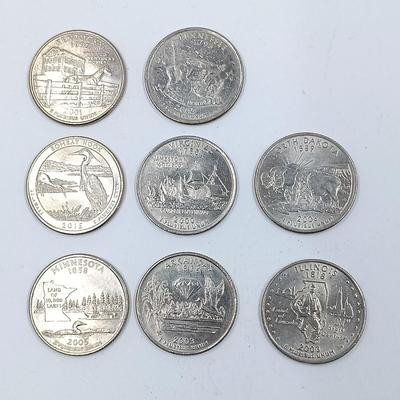 LOT 10: Set of 8 State Quarters 2000 - 2015